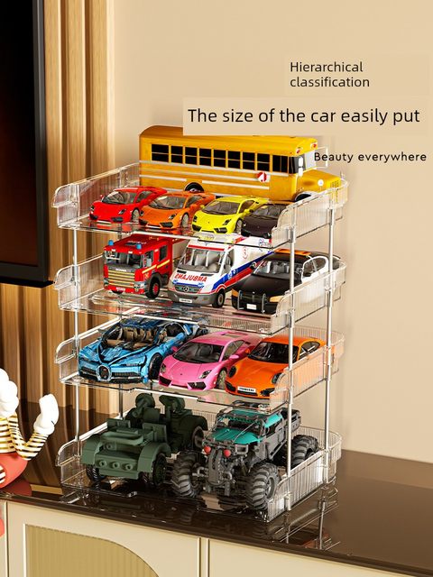 Children's toy car storage rack suitable for hot wheels Domeka car storage rack multi-layer transparent storage tool