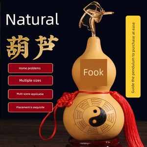 Natural Bottle Gourd Eight-Diagram-Shaped Appetizer Fu Character Real Gourd Qing Dynasty Five Emperors' Coins Decoration