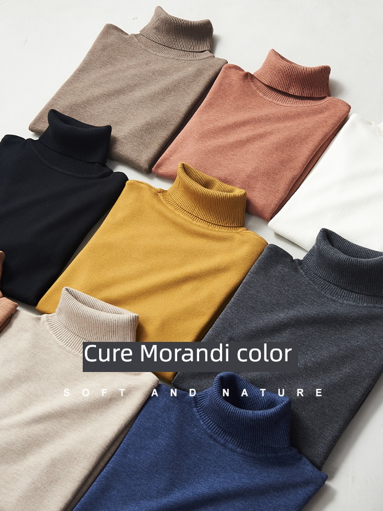 Inner lap leisure time business affairs Self-cultivation white High collar sweater