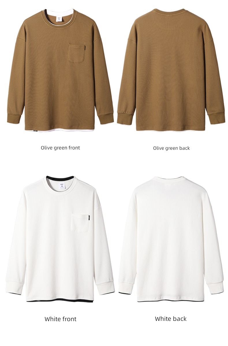 Concave convex Ying julun Texture sense Wolfgang Long sleeve T-shirt