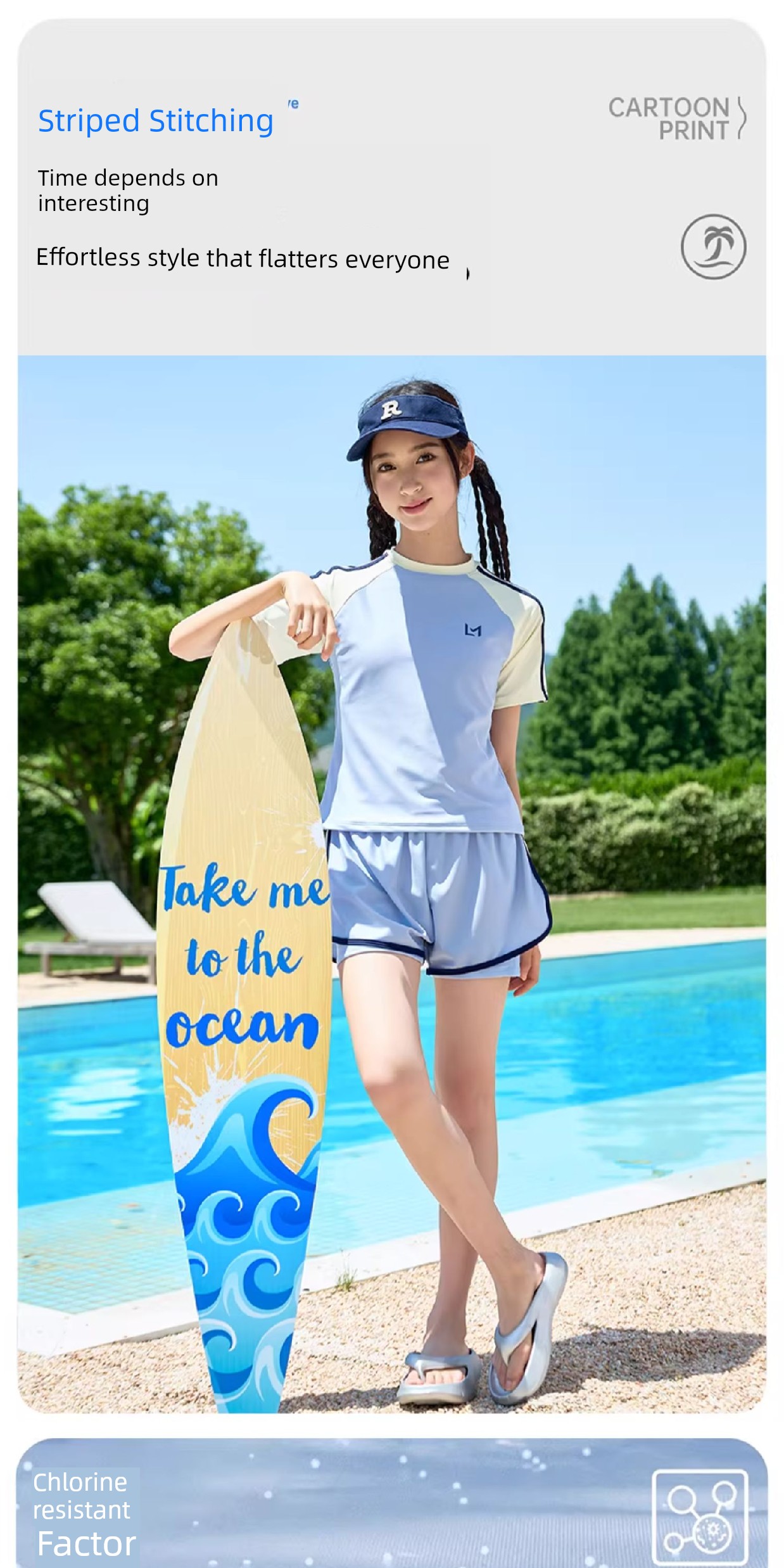 Girls' Swimsuit 2026 New Summer Model for Junior High School Girls with Chest Pads, Quick-Drying Two-Piece Swimwear for Older Children — 10