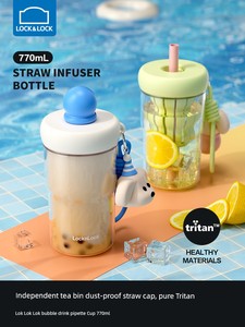 Lock＆Lock Straw Cup Water Cup Adult Summer Good-looking Girl Plastic Tritan Cup Portable Cute