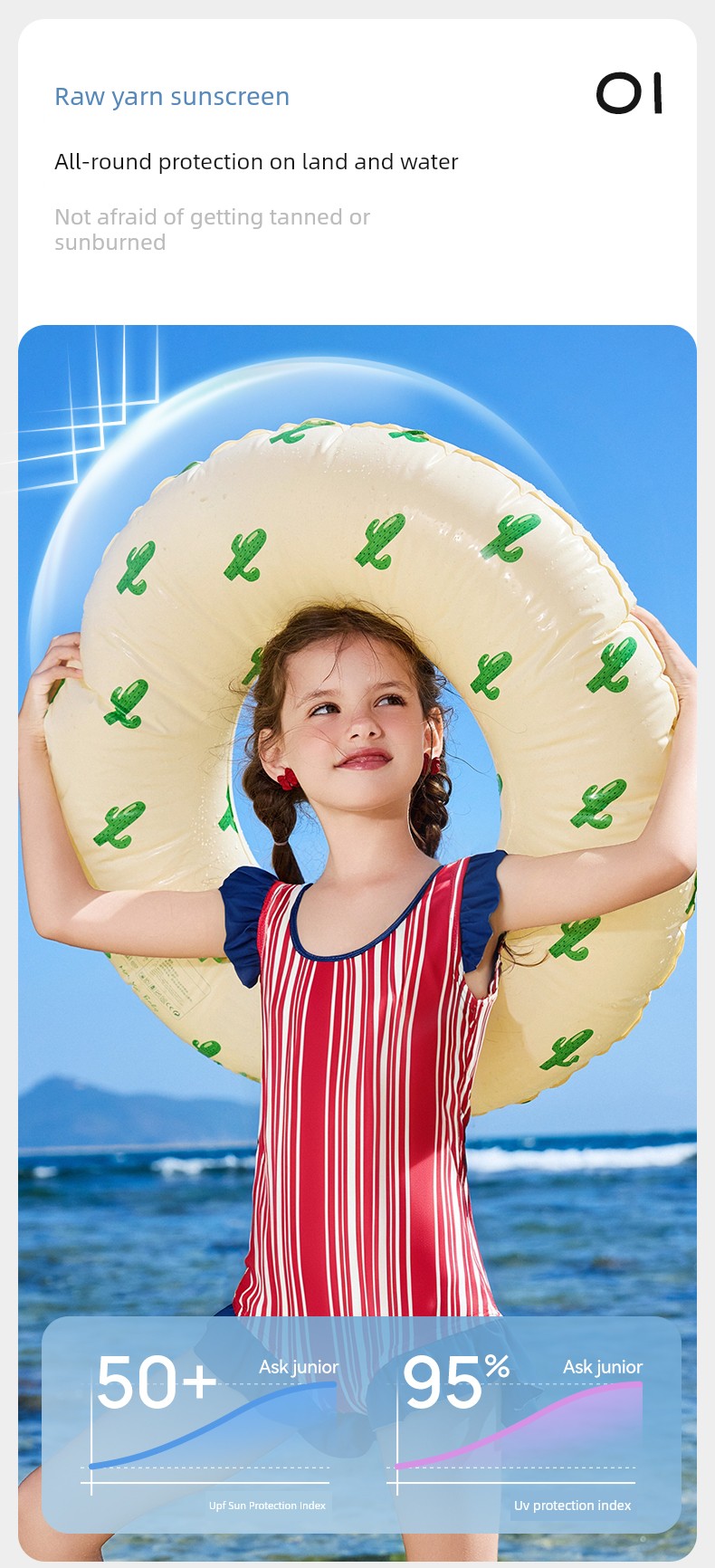 Ask Kidsren's One-Piece Swimsuit 2026 Summer New Style Little Girl's Quick-Drying Sun Protection Baby Swimsuit — 4