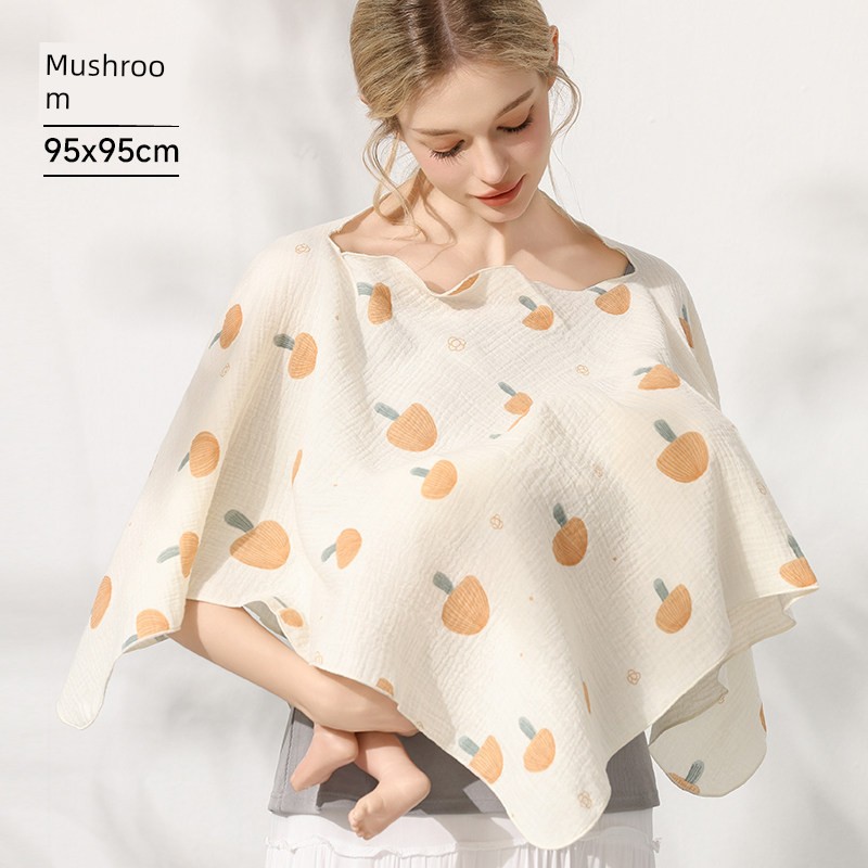 Nursing Cover Cloth Pure Cotton Nursing Towel out Cover Feeding Artifact Fashion Tape Extra Large Confinement Shawl Covering Clothing — 3