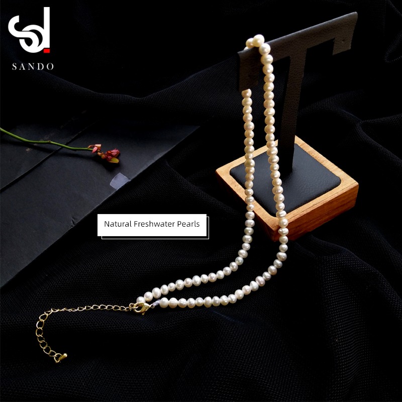 choker female French Retro necklace Little Pearl