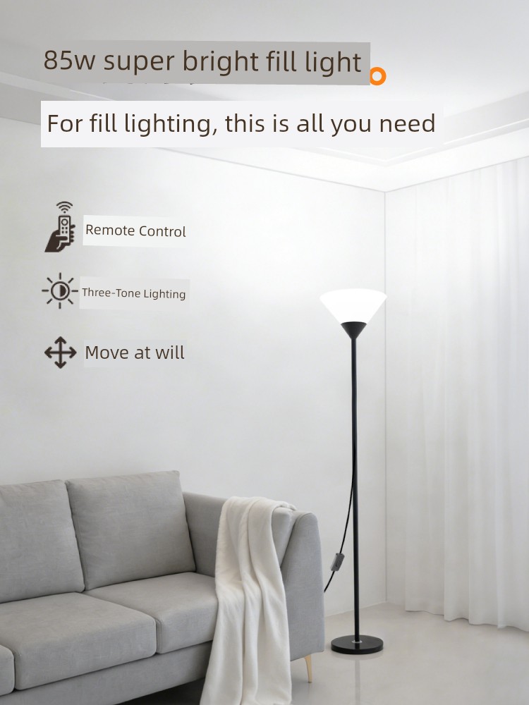 Floor Lamp with Upward Lighting for Whole-House Illumination, Super Bright Supplementary Light for Living Room, Bedroom, Dining Room, and Other Rooms, Remote Control Lamp, No Installation Required