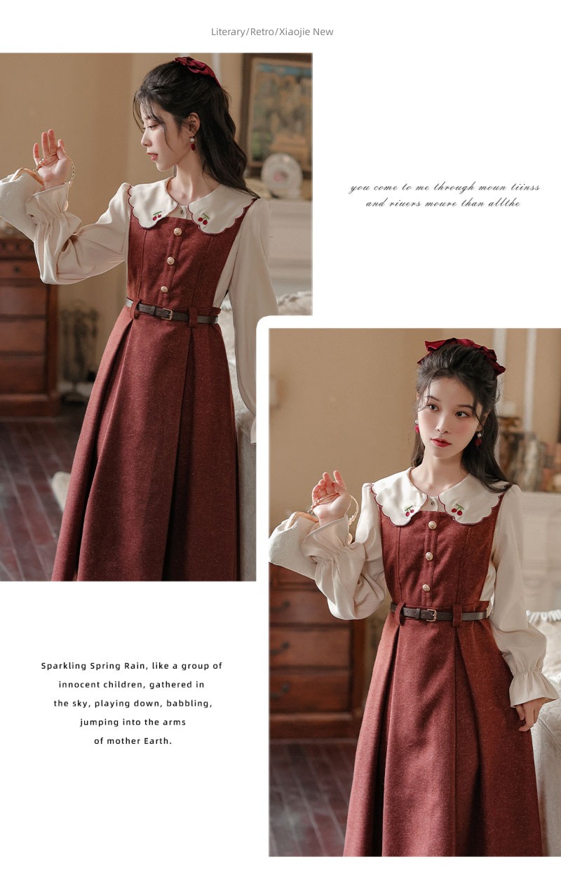 Autumn and winter French Retro Wool Doll Collar straps