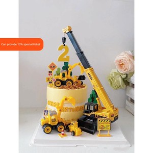 Crane Excavator for Children and Kids Birthday Cake Decorations