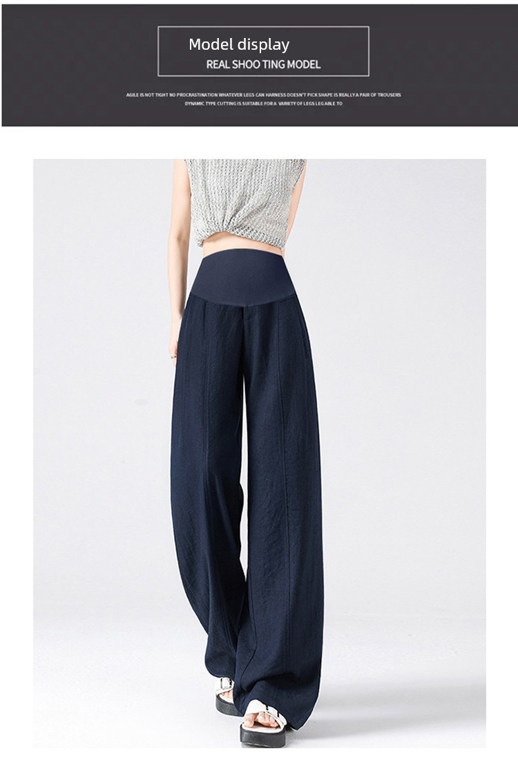 Jq Jingqi Maternity Pants for Spring and Summer, New Style Linen Thin Wide-Leg Pants That Don'T Tighten Around the Belly during Pregnancy — 15
