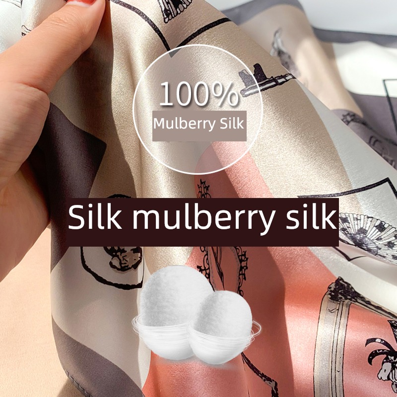 Small square towel Sliver female summer Neck protection shirt real silk