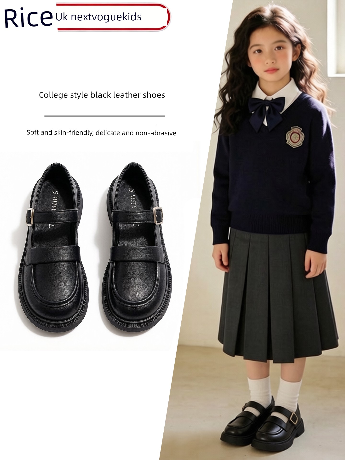 Black Leather Shoes for Girls, College Style Mary Jane Shoes, Versatile and Comfortable, British Style, Super Soft, 2026 New Model for Women