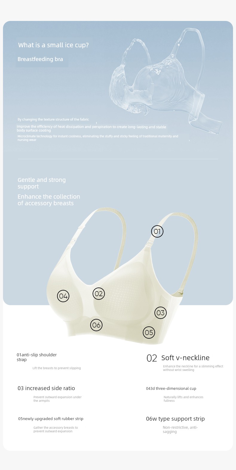 Rovo Maternity Nursing Bra, Summer Thin Style, Anti-Sagging, Specially Designed for Breastfeeding, 2026 Ultra-Thin Sleep-Wearable Bra — 3
