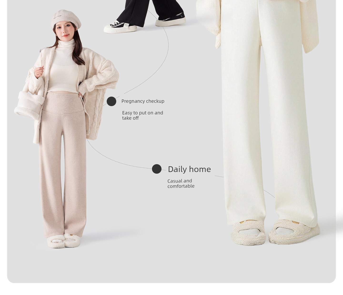 Jq Jingqi Maternity Pants for Autumn 2026 New Wide-Leg Pants That Don'T Squeeze the Belly during Pregnancy, Long Pants for Autumn and Winter Maternity Wear — 17