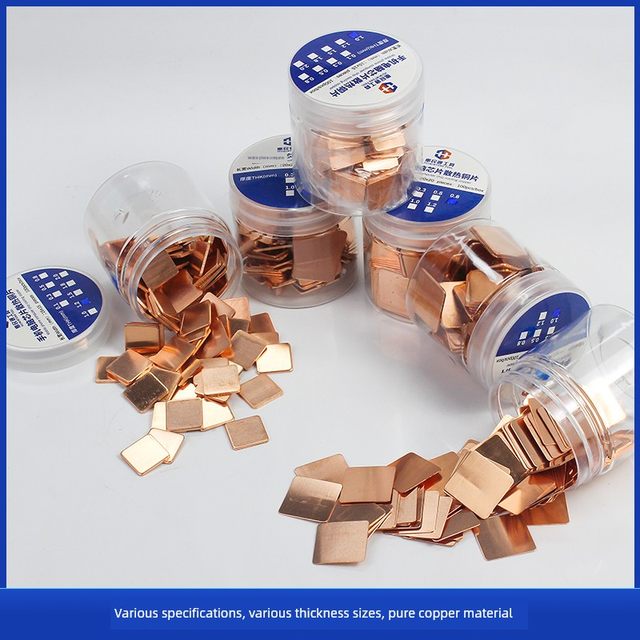 100-piece CPU laptop cooling copper chip, mobile phone pure copper chip graphics card thermal conductivity red copper chip DIY modification