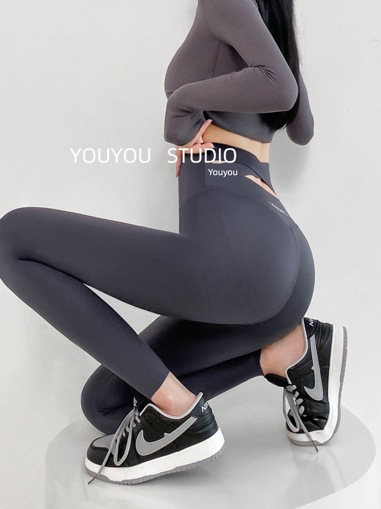 Coffee Spring and Autumn The abdomen Buttock lifting Thin legs shark pants