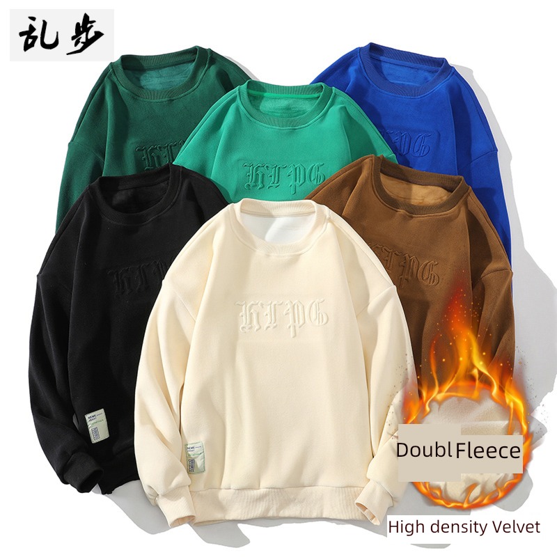 Pounds Austria Cashmere embossed stamp Long sleeve thickening keep warm Sweater