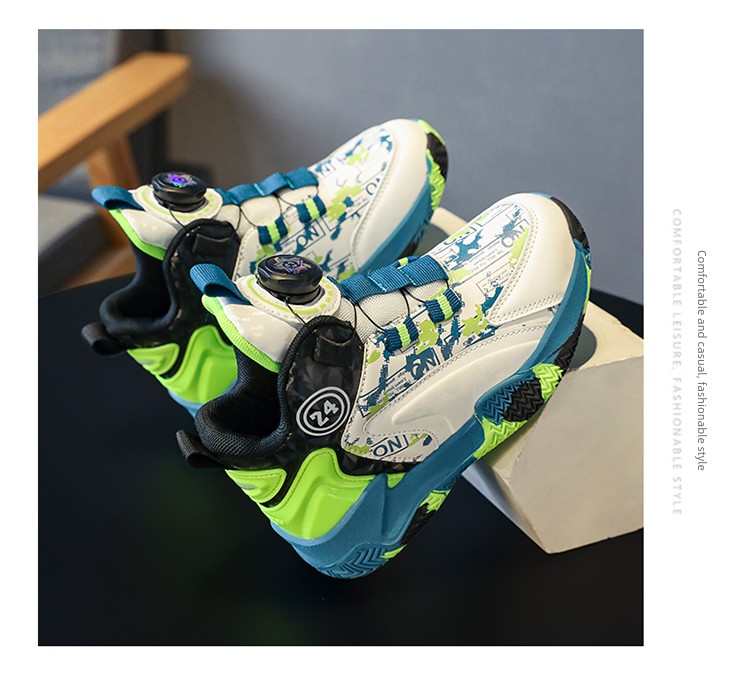 Kardin Boys' Shoes 2026 Spring and Autumn New Sports Casual Shoes Non-Slip Basketball Shoes for Older Children with Rotating Buckle — 13