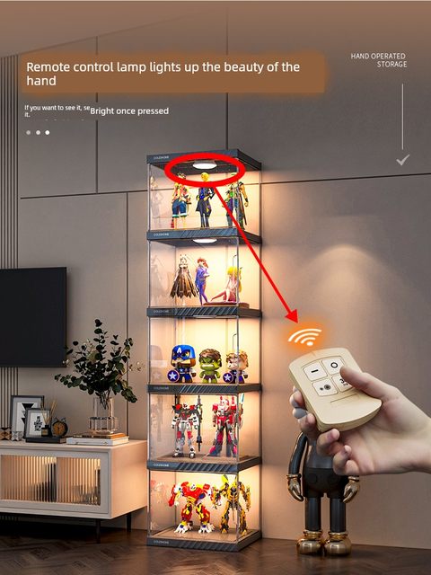 手办展示柜积木玩具透明置物架适用乐高家用高达模型收纳陈列盒子