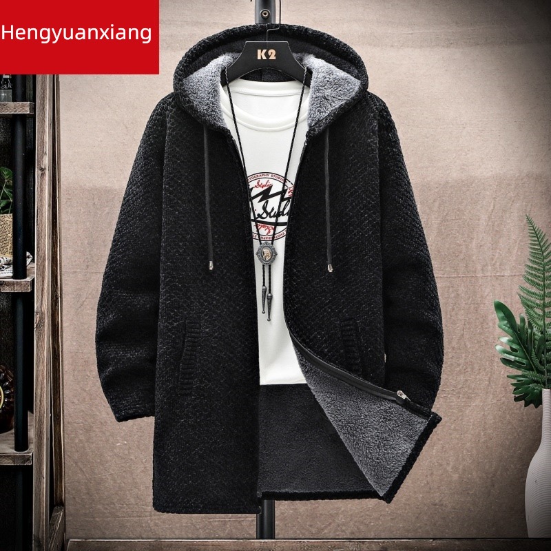 hyz  Plush Medium and long term Hooded sweater Sweater