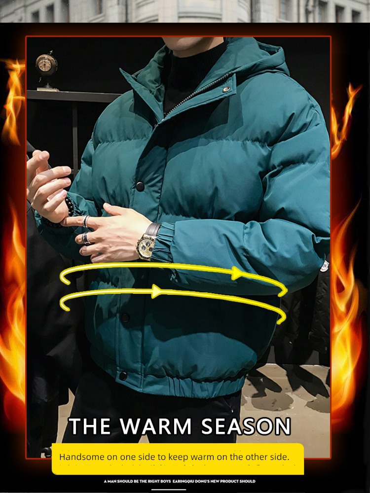 winter Down cotton clothes thickening handsome have cash less than that is registered in the accounts loose coat