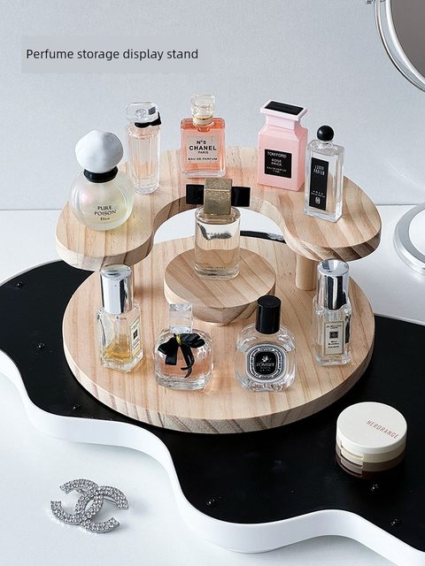 Perfume rack Household desktop cosmetic storage box Dressing table step tray Advanced skin care product storage rack