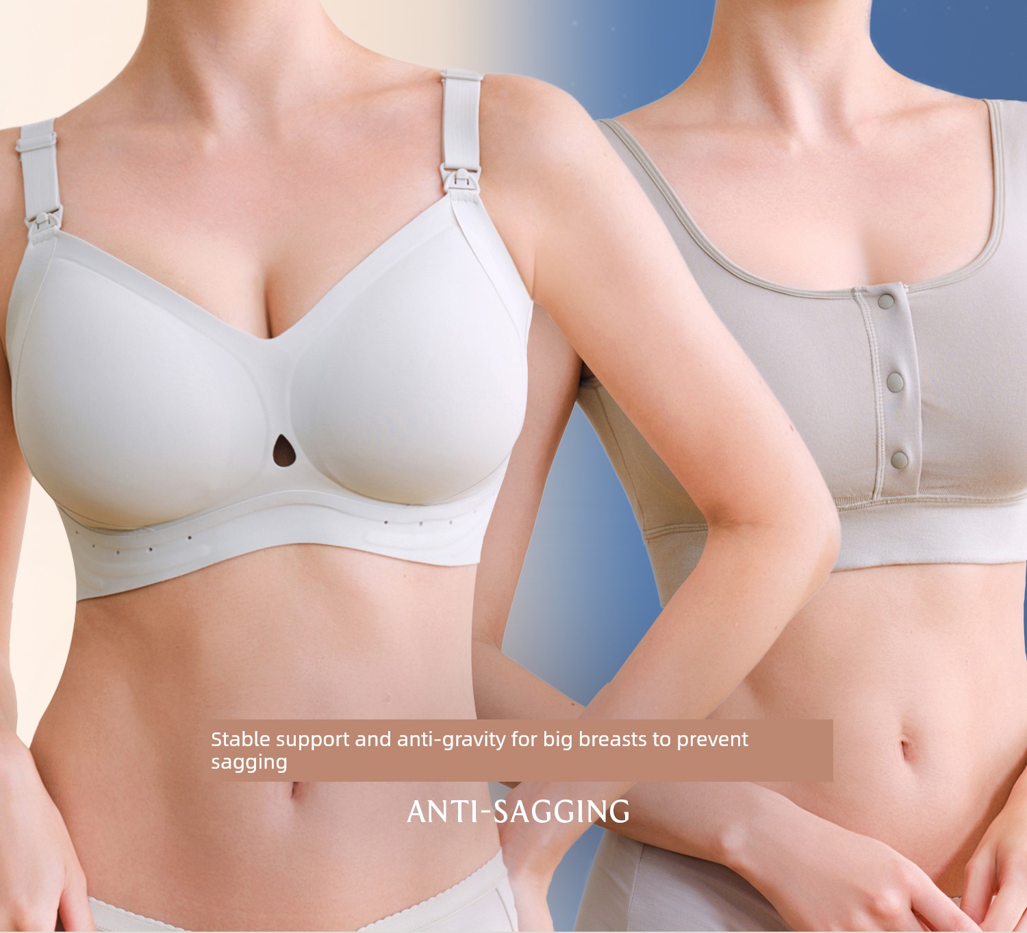 Domiamia Large-Breasted Nursing Bra Anti-Sagging Support Maternity Bra Large Size Postpartum Nursing Bra — 2