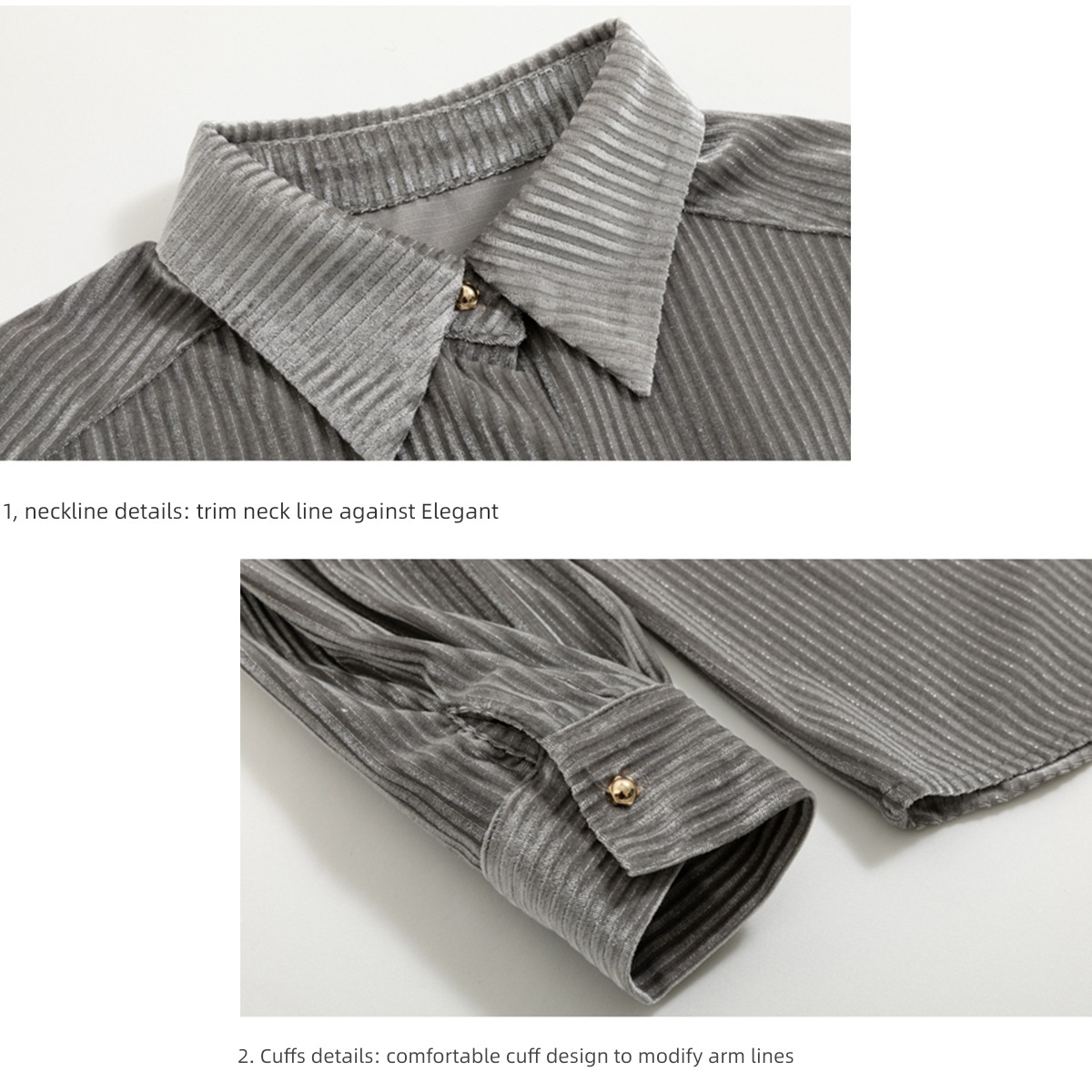 corduroy Autumn clothes Advanced sense occupation ma'am shirt