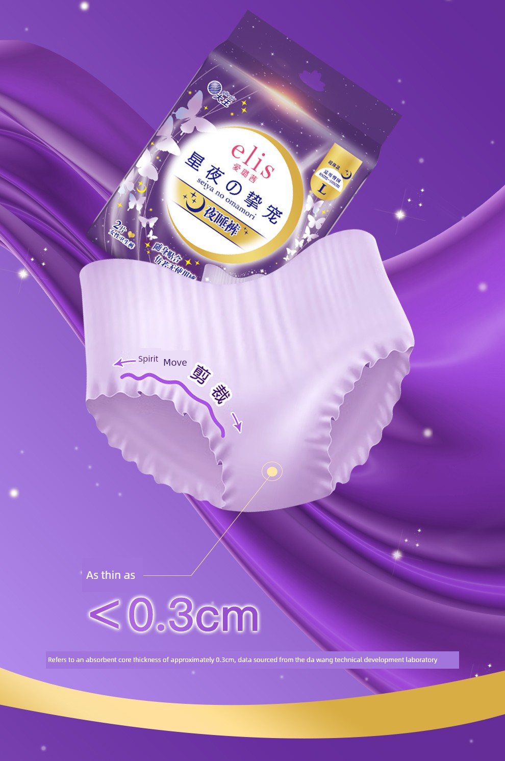 Comfortable to Wear! Japan's King of Sanitary Products Elis Ailuqian Safety Pants Night Sleep Pants Day and Night Use Sanitary Napkins Breathable — 3