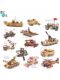 New wooden military vehicles, tanks, trains, missiles, fire trucks, wolves helicopters, tricycles, aircraft carrier ornaments