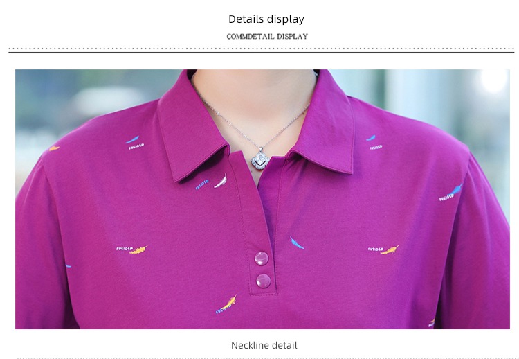 ma'am printing Autumn  Collar Undershirt Long sleeve T-shirt
