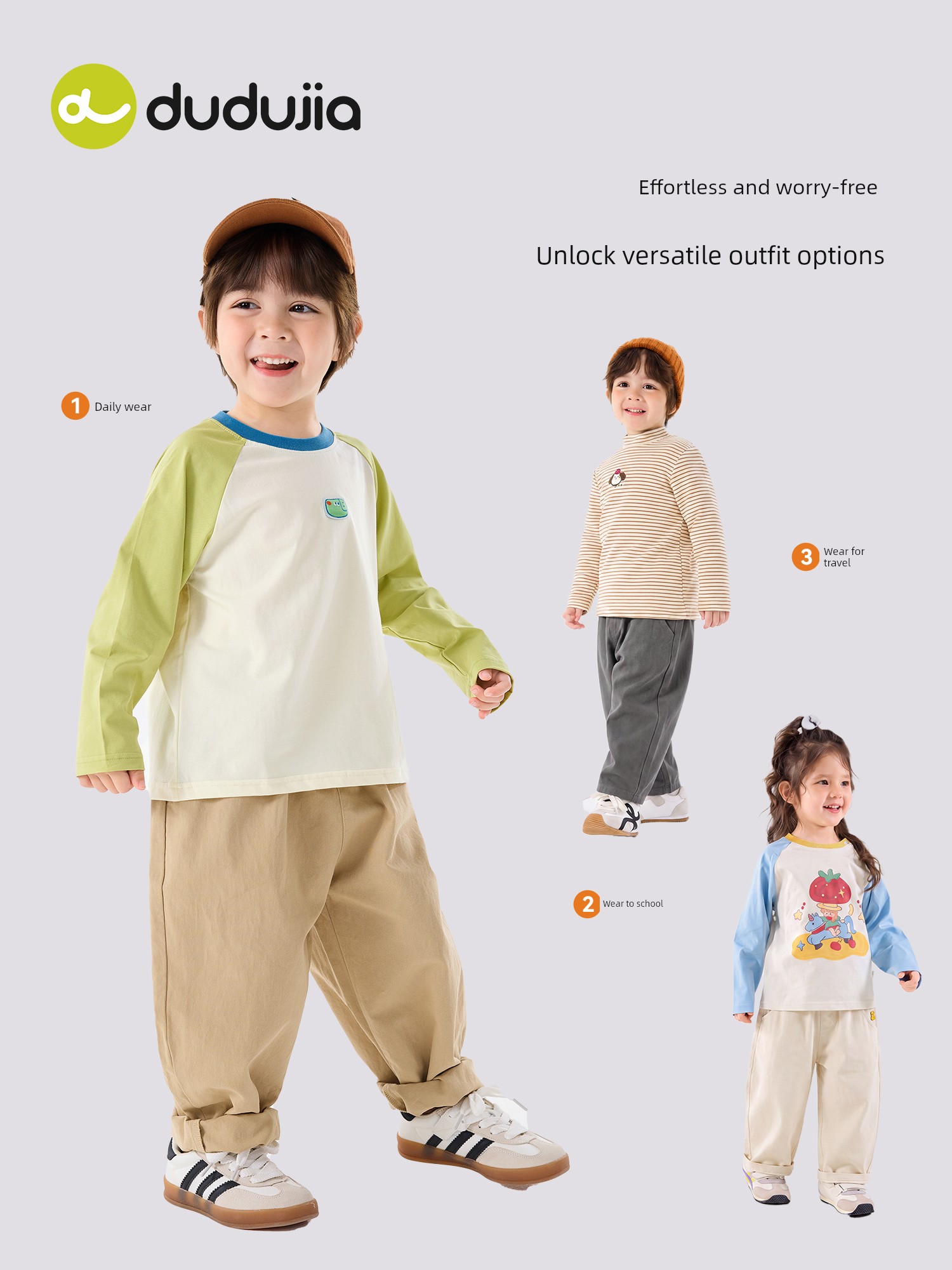 Dudu Baby plus Velvet Boys' Autumn and Winter Models Pants