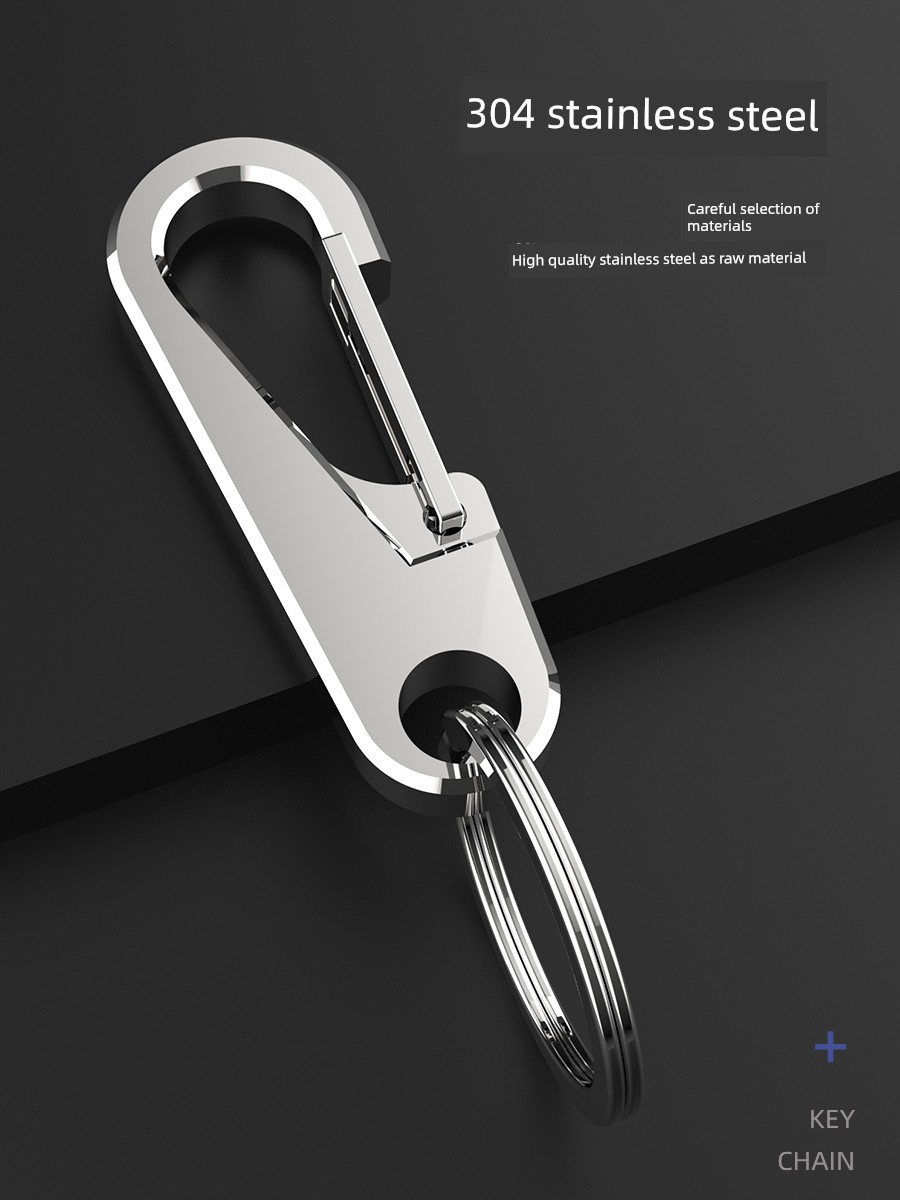 Stainless Steel Hook Thickened Men High-End Keychain