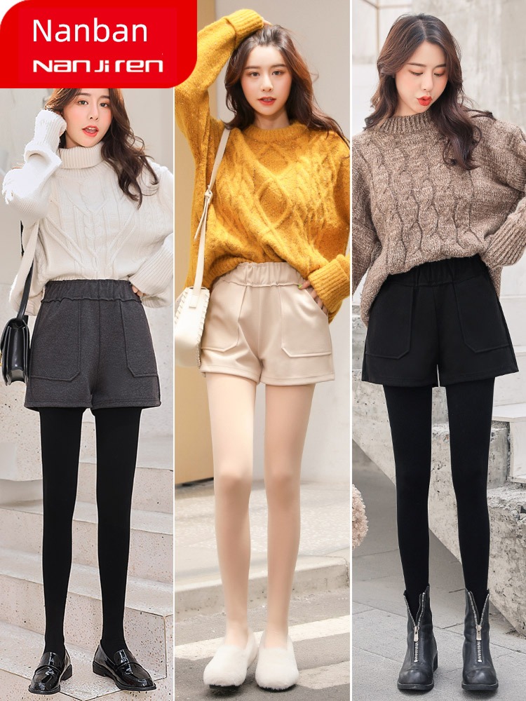 NGGGN High waist Wool A word leisure time ma'am shorts