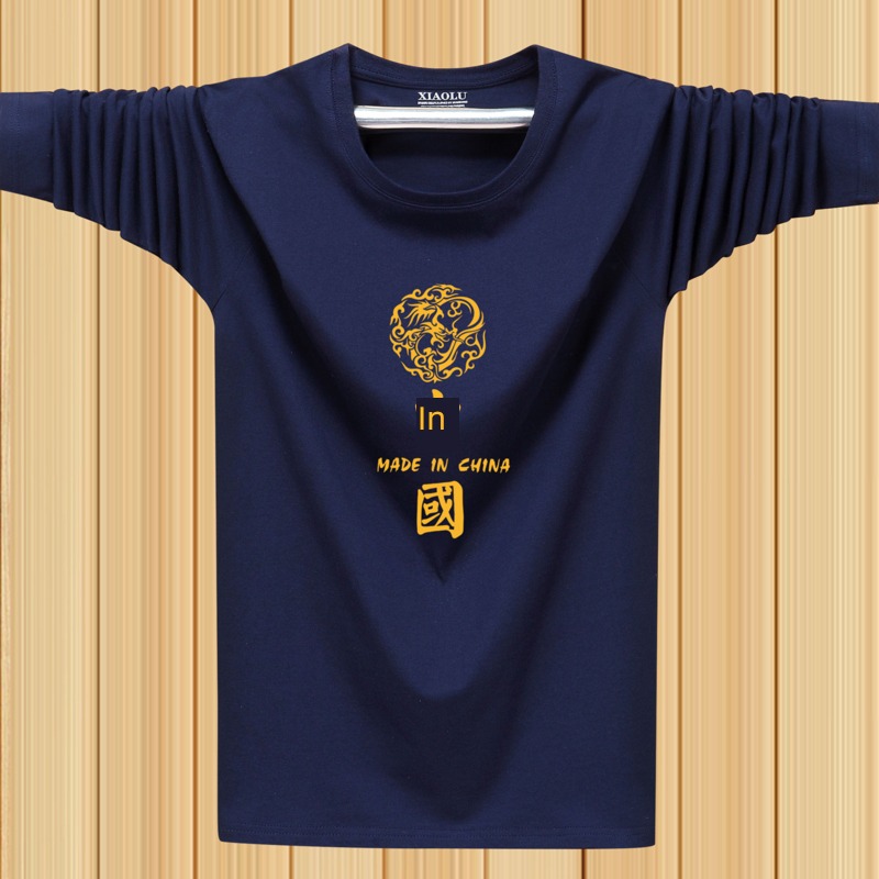 Chaopai Chinese style Xinjiang cotton man Long sleeve T-shirt
