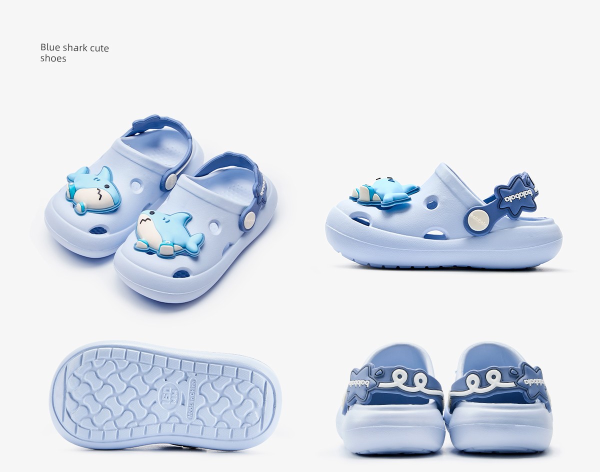 Balabala Children's Slippers for Boys, Summer Baby Clogs, Cartoon Shark Design, Kids' Girls' Bath Sandals — 14