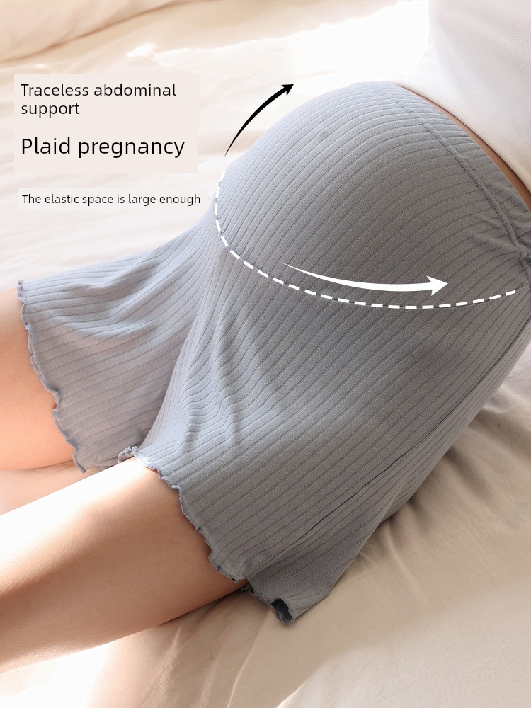 Summer Maternity Pajamas Belly-Tight Safety Pants Shorts Thin Home Summer Modal Adjustable — 3