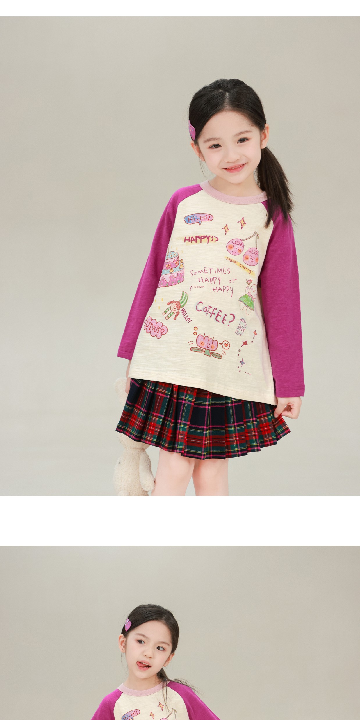Big-Eared Elephant Girl's All-Over Print Raglan T-Shirt 2026 Autumn New Style Pure Cotton Round Neck Casual Long-Sleeve Top Trendy — 31