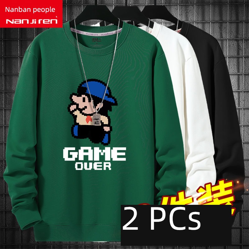Autumn and winter easy Thick style pixel game Round neck Sweater