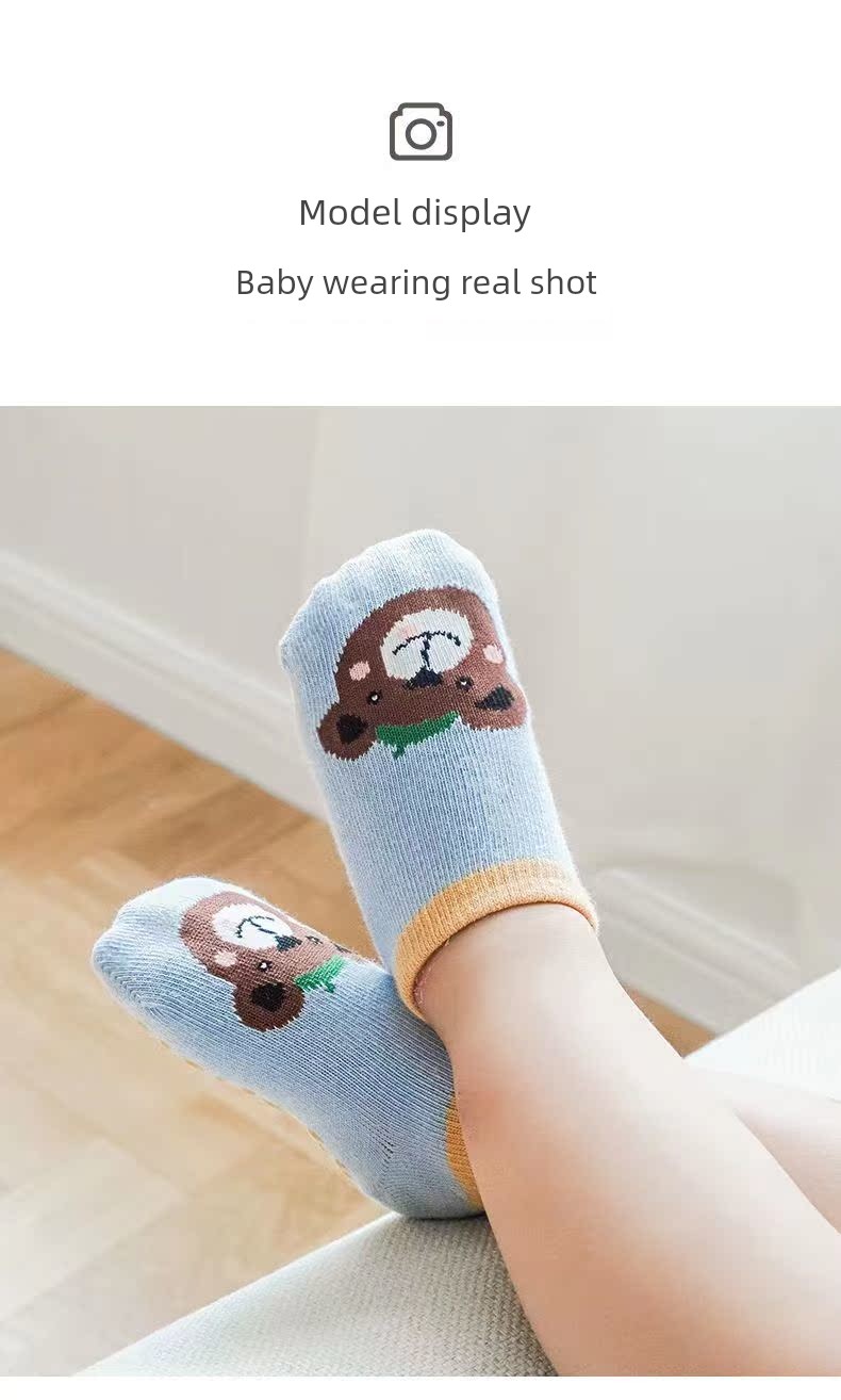 Baby Socks Spring and Autumn Pure Cotton Thin 6-December Baby Indoor Cartoon Toddler Non-Slip Socks Children's Floor Socks — 20
