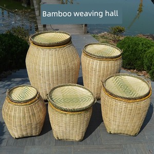 Xiangxi Handmade Bamboo Baskets, Small and Large Sizes, Household Rural Kitchen Storage Baskets, Supermarket Display Bas