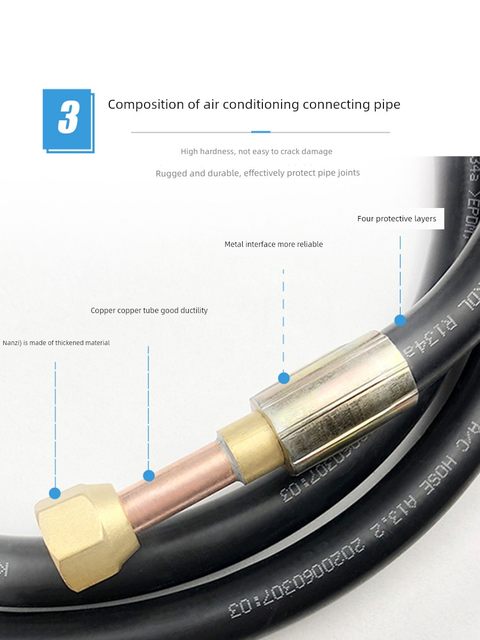 Home air conditioning hose internal and external unit test machine connection pipe 1P2P3P5P refrigeration storage refrigerant rubber pipe