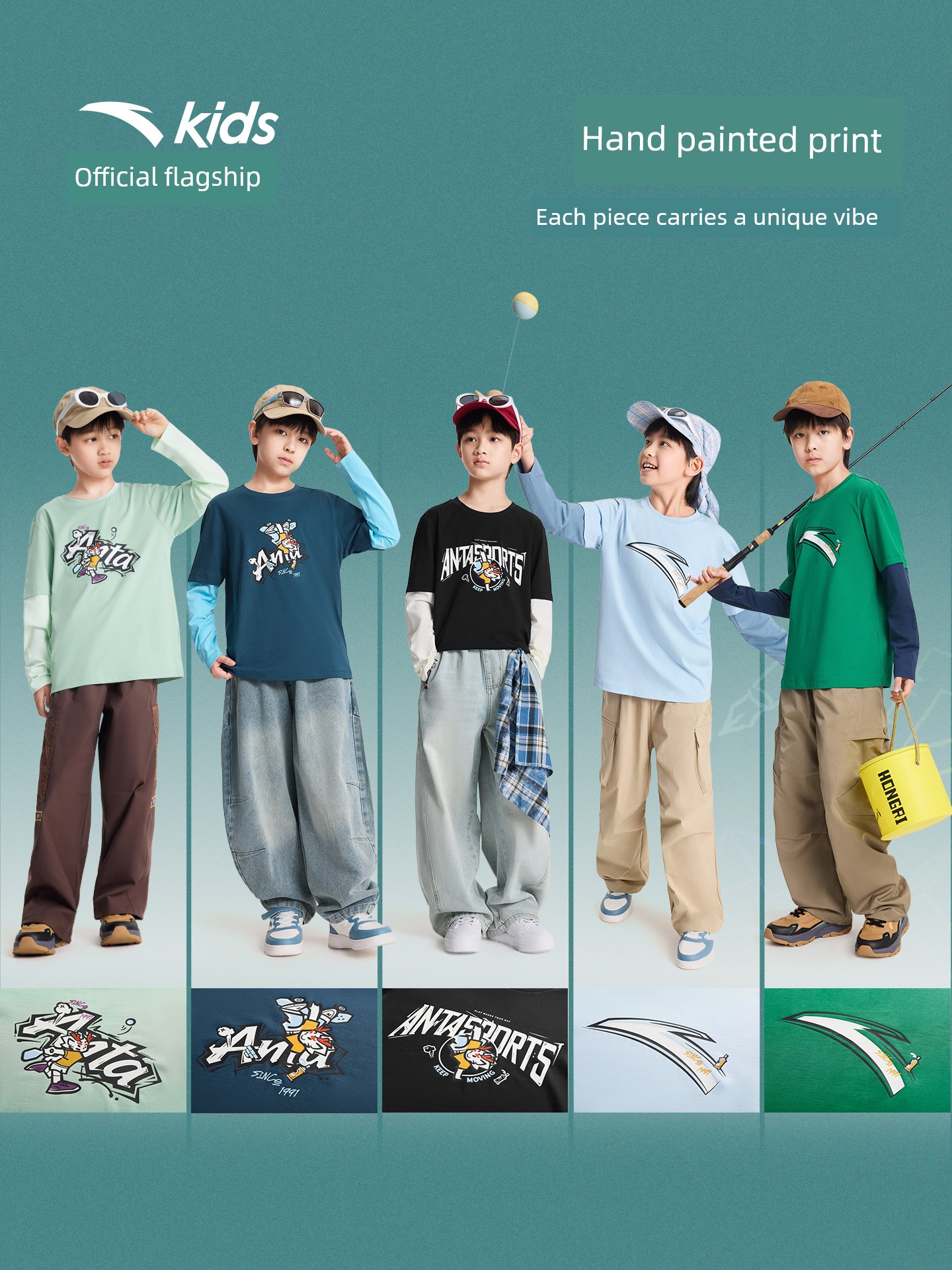 Anta Kidsren's Long-Sleeved T-Shirt Long-Sleeved Outdoor Sports Quick-Drying Boys' Short-Sleeved 2026 Spring & Fall New Youth Kidsren's Clothing — 4