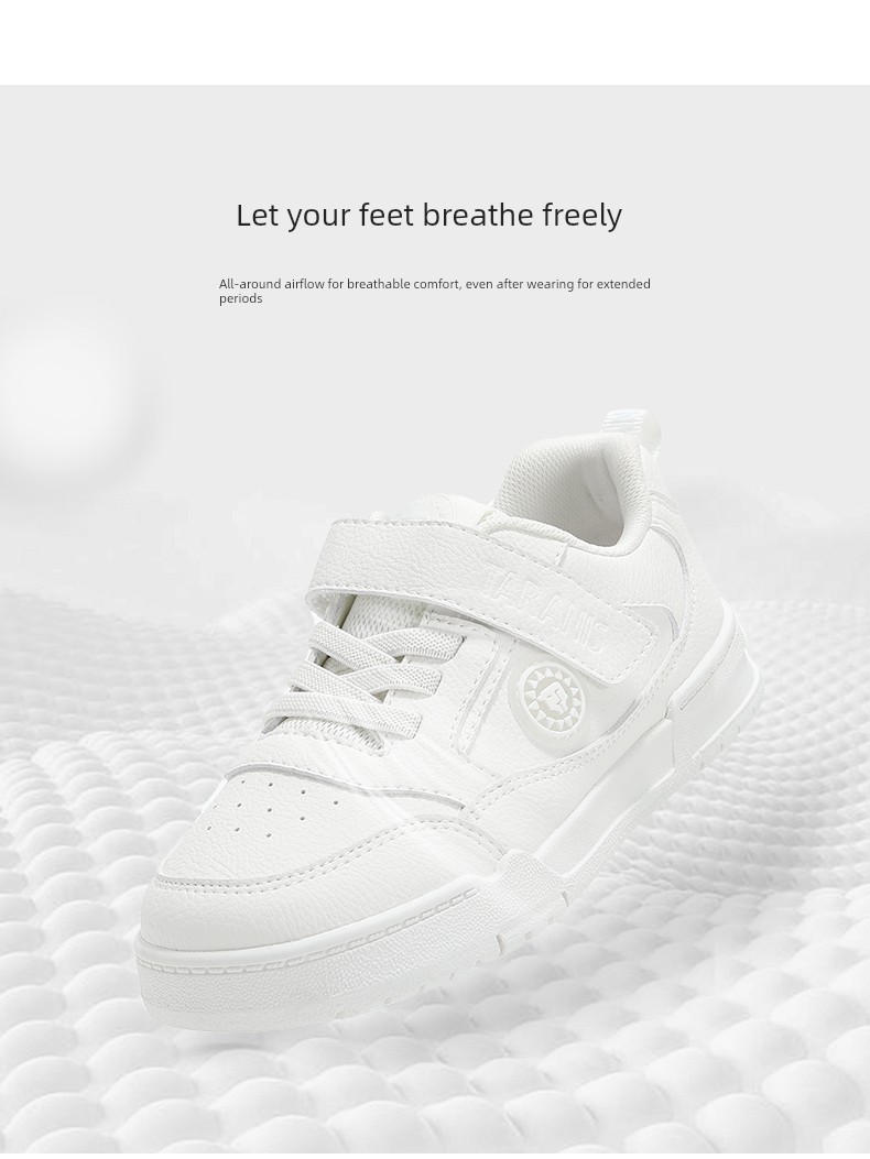 Tyrannis Children's Shoes Autumn Style Kids' Sneakers for Older Children, Campus White Shoes for Boys and Girls, Casual Sports Shoes — 3