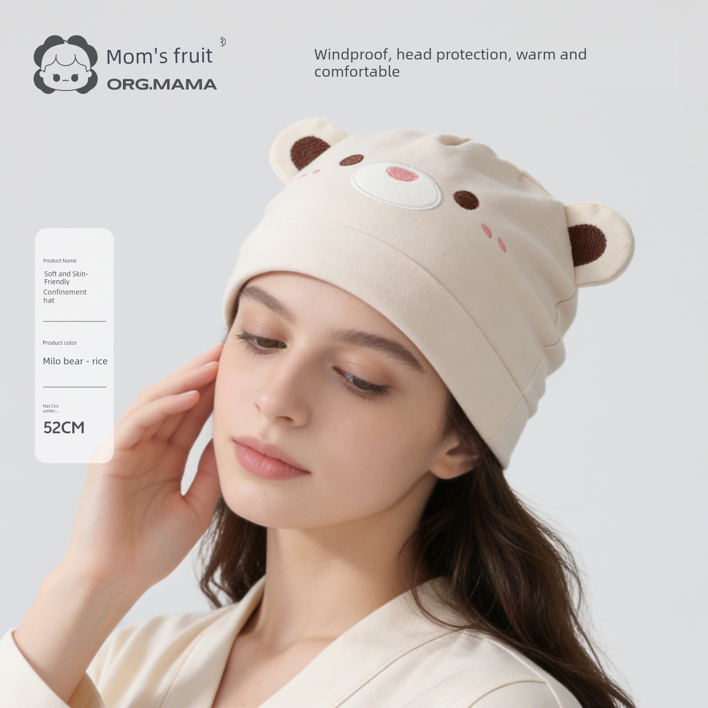 Maternity Headband That Doesn'T Squeeze the Head, Postpartum Forehead Protector, Autumn and Winter Pure Cotton Sweat-Absorbing Headscarf for Large Head — 2
