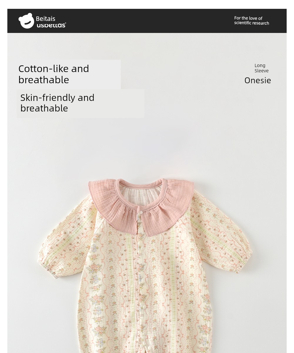 Beitais Baby Jumpsuit Autumn Super Cute Long-Sleeve Newborn Infant Clothing for Young Girls Going Out S — 4