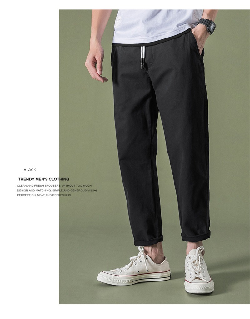 autumn Nine points Korean version Self-cultivation Chaopai Men's style Overalls