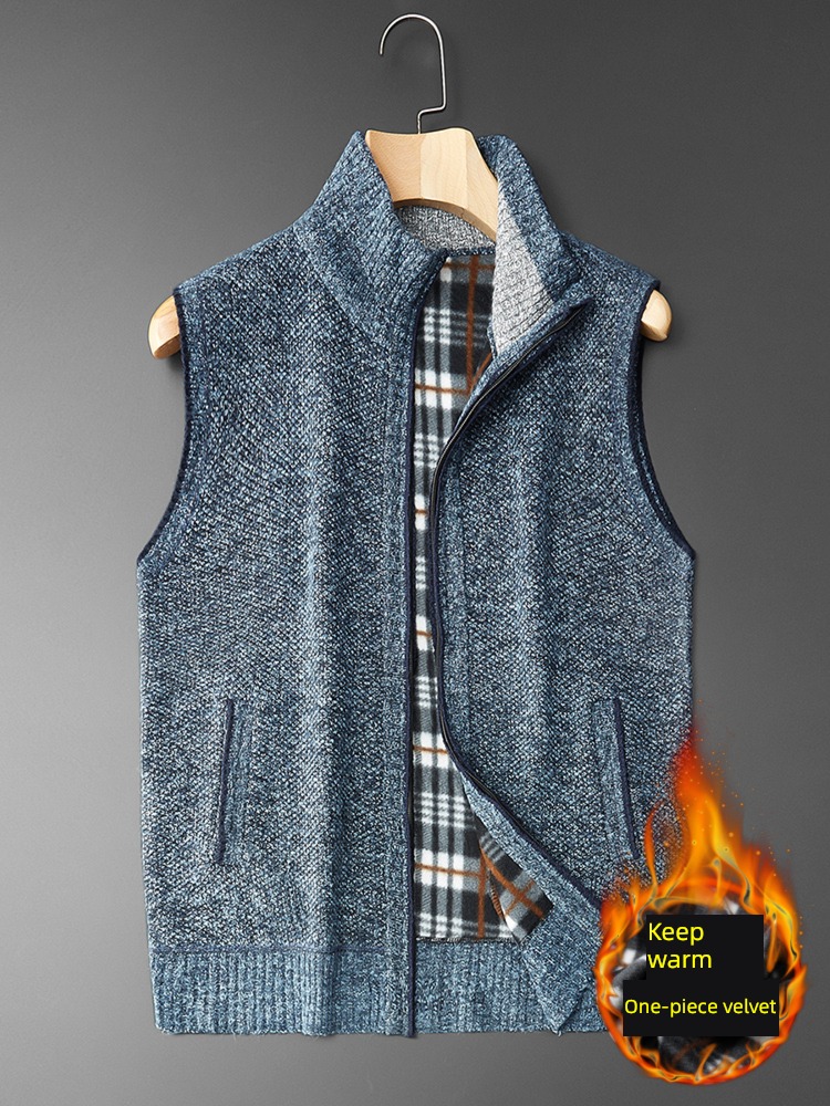 Wear inside and outside Autumn and winter Sweater Dad Costume Vest