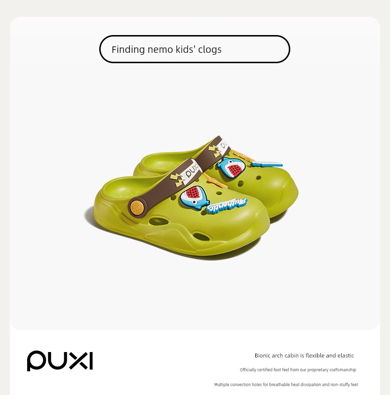 Puxi Finding Nemo Croc Shoes Children's Summer Cute Non-Slip Closed-Toe Slippers Boys Girls Beach Sandals — 4
