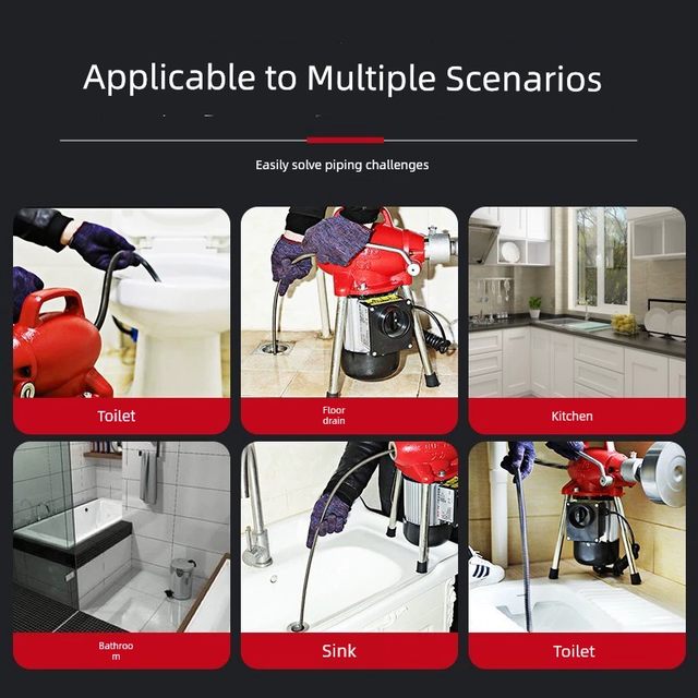 Professional sewer clearance artifact to clear sewer pipe clearance machine universal special tool electric toilet blockage
