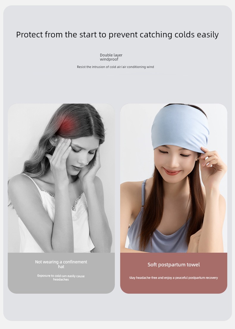 Maternity Postpartum Headband, Headscarf, Hat, Thin Style, Antibacterial, Windproof, Breathable for Pregnant Women, Autumn Postpartum Forehead Protection — 6
